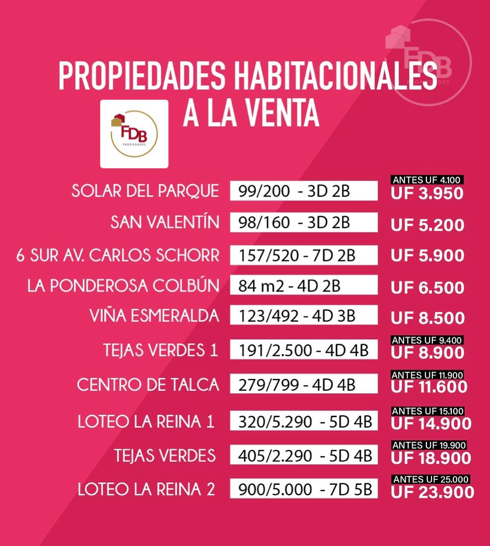  PROPIEDADES EN VENTA ORIENTE Y CENTRO TALCA