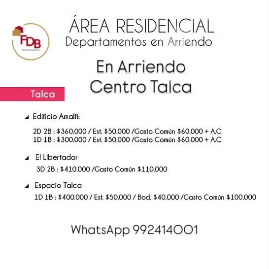 DEPTOS EN ARRIENDO CENTRO TALCA